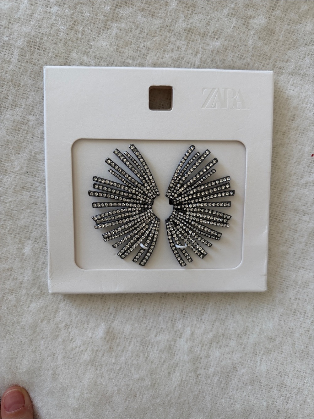 ZARA Silver Crystal Fan Hair Clips